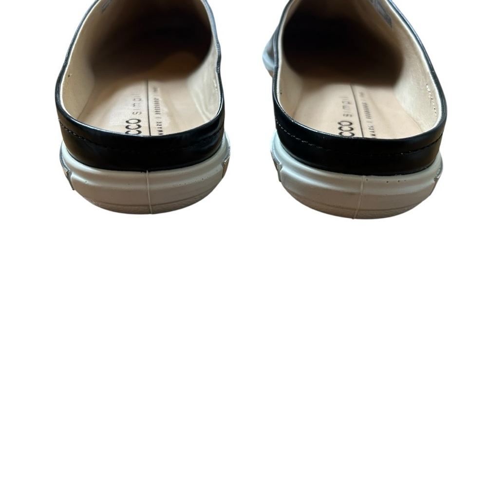 ECCO Simpil Woman's Black Leather Ballerina Slip-On Loafers Mules 41 (10-10.5) - Picture 8 of 8